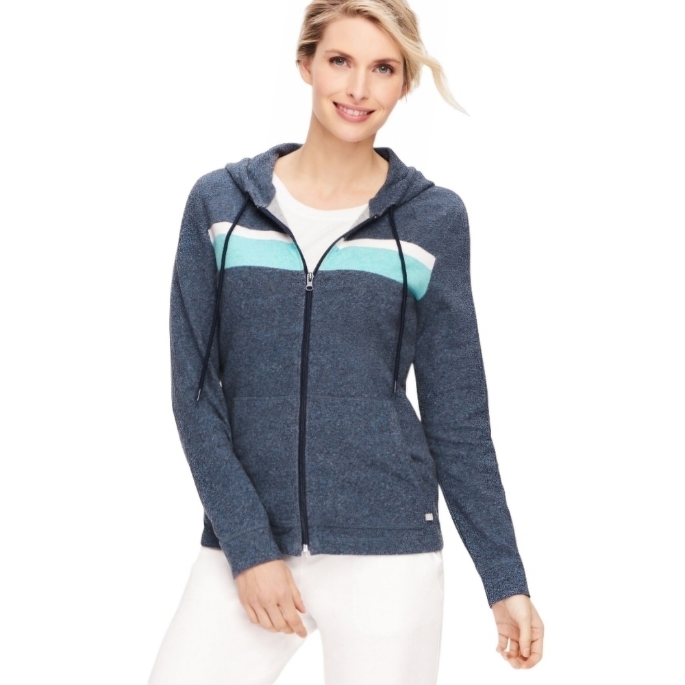 T by Talbots Womens Colorblock Terry Hoodie Size 2x Petite